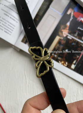 性价比稳稳二层牛皮小腰带女士