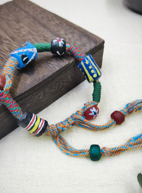 女士非洲琉璃民族风手工编织手串