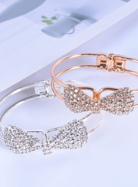 走秀满钻蝴蝶结水钻爪链手镯手串