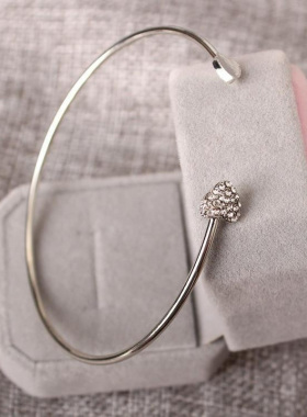 开口心行手镯双桃心首饰配饰爱心