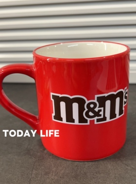 外单孤品 可爱M豆卡通马克杯 咖啡杯 树脂摆件 装饰