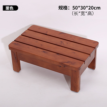Small wooden stool small square stool solid wood home single pedal stool changing shoes stool bench long stool waterproof bathroom stool tenon-and-mortise structure