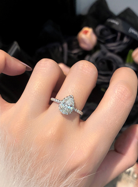 小精品水滴形钻石戒指人工仿真钻