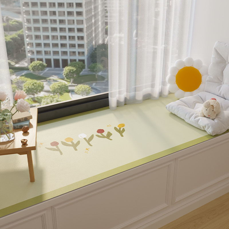 Small fresh leather bay window mat, waterproof and sunproof, easy to take care of