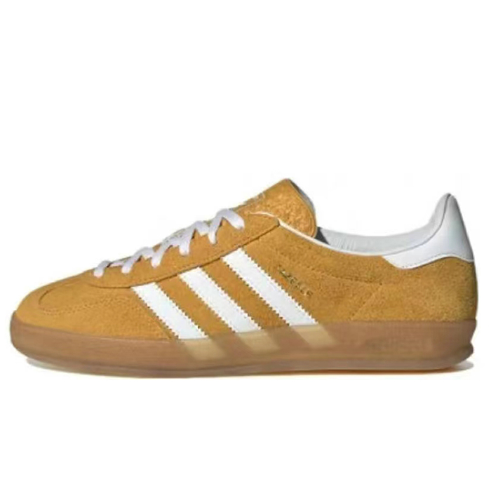 #三叶草 Adidas Originals Gazelle Indoor 板鞋 黄白 HQ8716