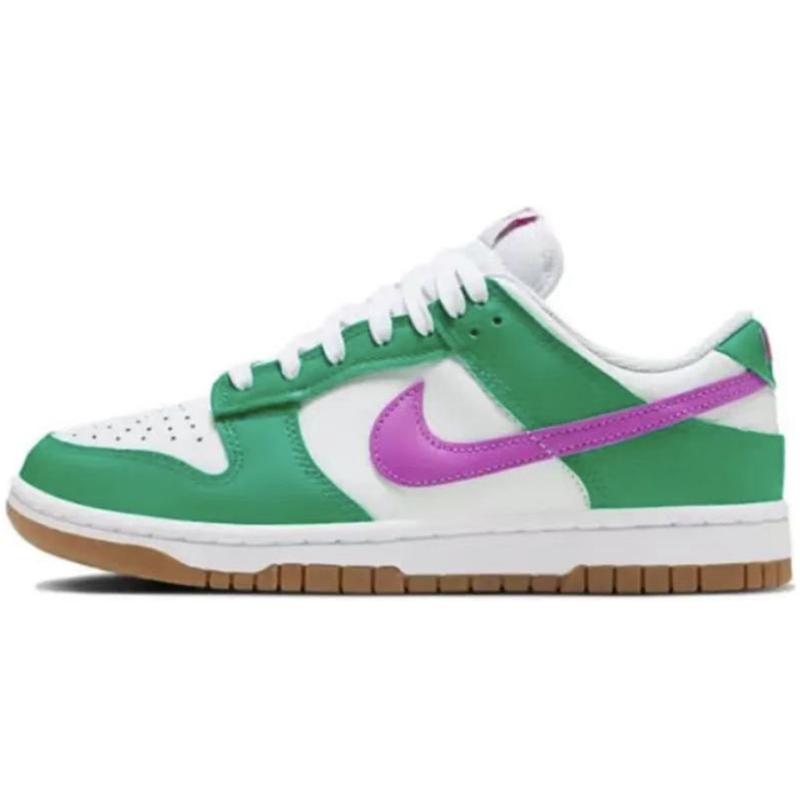 热销Nike Dunk Low 耐磨透气 低帮 板鞋 紫绿 白绿 灰白FD9924-31 - 图1