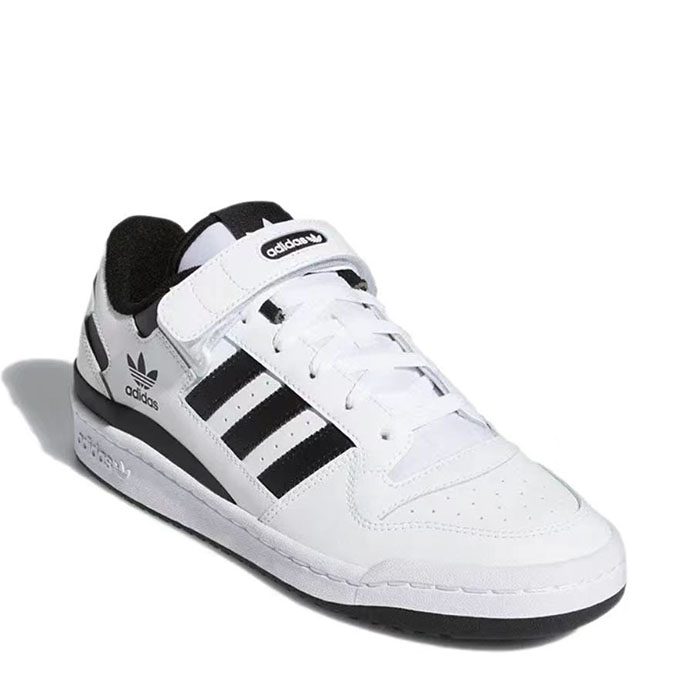 #三叶草 Adidas originals FORUM Low 轻便 板鞋 白黑FY7757 - 图1