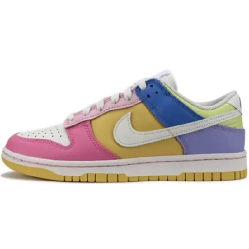 热销Nike Dunk Low 耐磨透气 低帮 板鞋 紫绿 白绿 灰白FD9924-31 - 图2