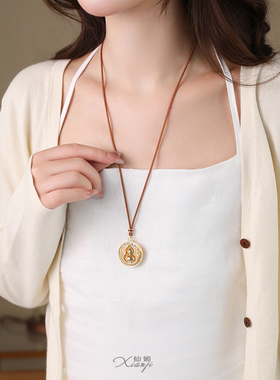 葫芦长款吊坠大气毛衣链项链