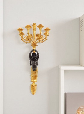 鸿鑫铜雕欧式工艺小天使烛台壁挂