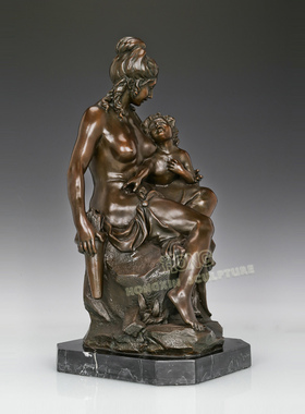 鸿鑫雕塑黄铜欧式人物装饰品摆件