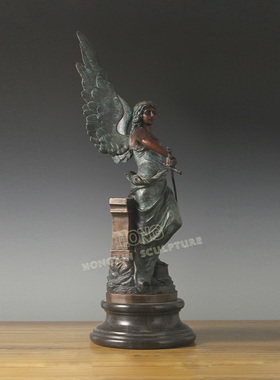 鸿鑫雕塑胜利之神欧式人物铜摆件