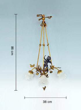 鸿鑫雕塑黄铜欧式客厅工艺灯吊灯