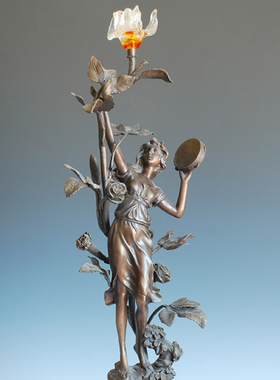 鸿鑫雕塑黄铜欧式工艺品灯饰摆件