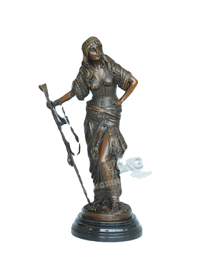 鸿鑫雕塑黄铜欧式印弟安少女摆件