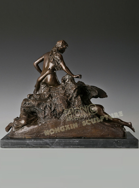 鸿鑫雕塑黄铜欧式人物装饰品摆件