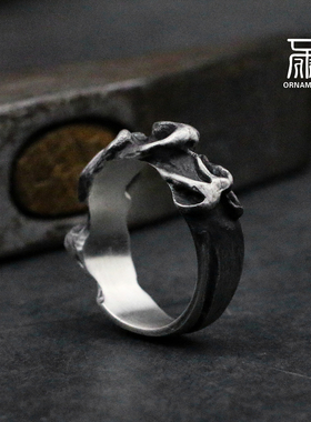 开口925纯银本命年戒指火戒指