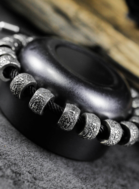 散珠子几何手串手链手环串珠可调节合金天珠平安符气泡男女款黄铜