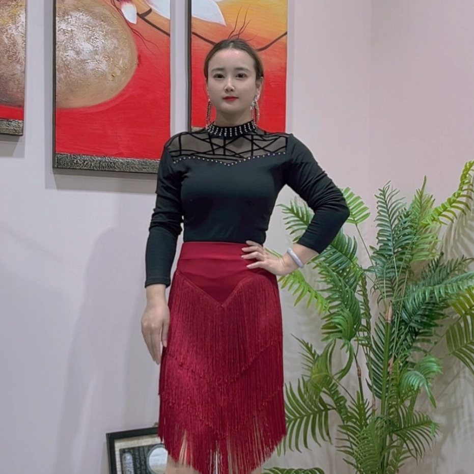 PYX-878秋冬广场舞服装镶钻修身显瘦时尚半高领长袖上衣女,淘宝优惠券,粉丝福利购,淘宝优惠卷