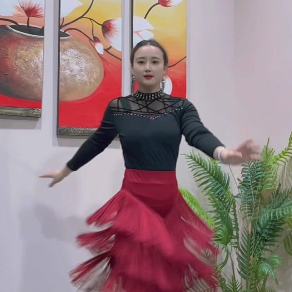 PYX-878秋冬广场舞服装镶钻修身显瘦时尚半高领长袖上衣女,淘宝优惠券,粉丝福利购,淘宝优惠卷