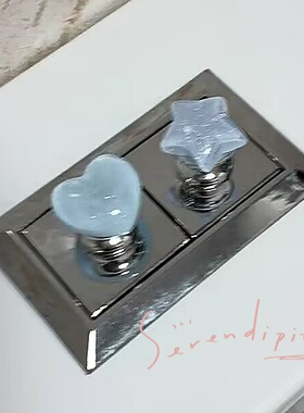 ins海洋蓝马桶按钮长指甲通用