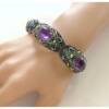 Chinese retro aged cloisonné jewelry open ring bracelet set with stones ethnic style literary trend accessories set