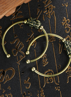 实心铜貔貅手串男女复古饰品转运