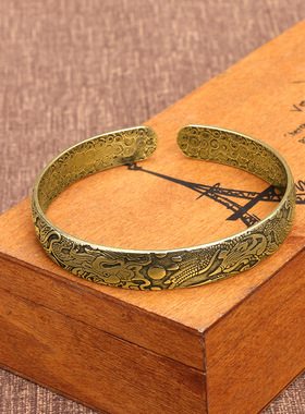 做旧新款复古时尚情侣黄铜镯子