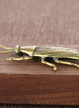 纯铜昆虫蟑螂实心黄铜茶宠摆件