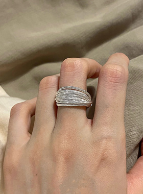 韩版素圈不规则925纯银百搭戒指