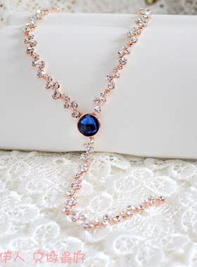 威妮华比拉玫瑰金色奢华毛衣链