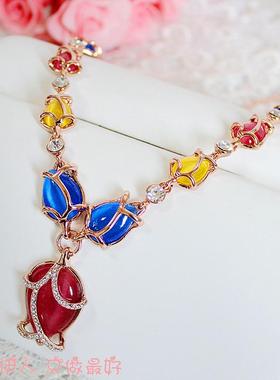 饰品玫瑰金水晶毛衣链