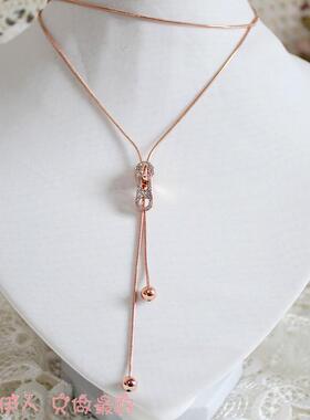 玫瑰金可调节防过敏毛衣链包邮