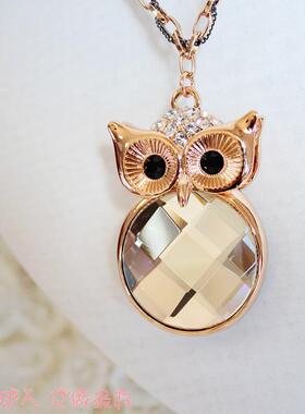 饰品玫瑰金水晶毛衣链