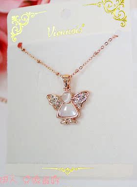 饰品玫瑰金水晶防过敏不掉色短链