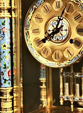 室内珐琅铜镀金钟表中式