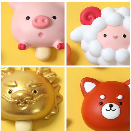 12星座12生肖冰箱贴神仙财神创意卡通新款树脂兔鸭冰箱贴文创磁贴 - 图2