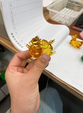 马年琉璃工艺品茶壶水晶装饰艺术品酒柜家居摆件乔迁结婚礼物