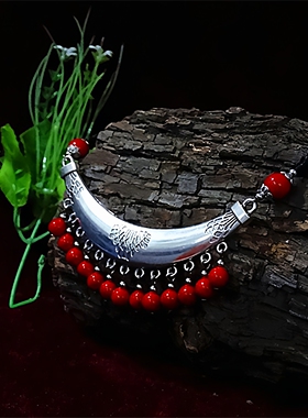 民族风苗银儿童舞蹈演出锁骨项链