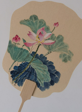 松泉 定制书法画扇手工题字扇教师节礼物扇子手绘diy国风创意团扇