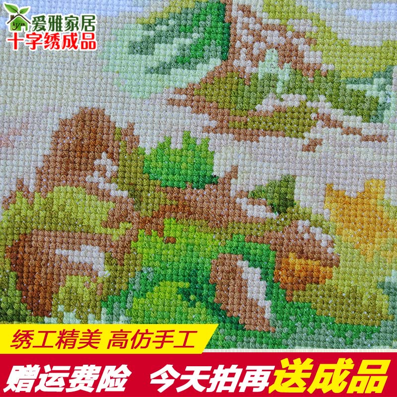 纯手工万里长城十字绣成品机绣风景 2米迎客松客厅新款大幅山水画