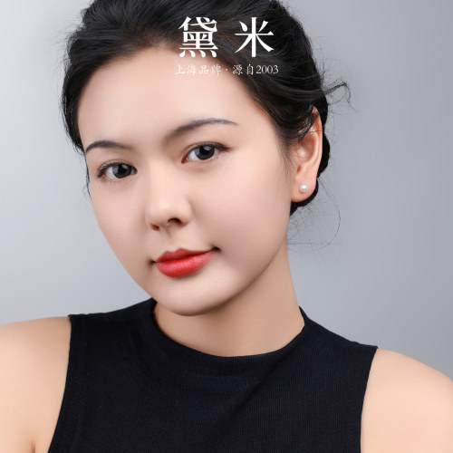 黛米珠宝 简美8-9mm白色正圆小珍珠耳环女S925银长款耳钉 - 图2