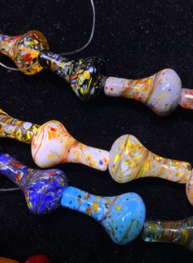 淄博精美琉璃花瓶手工烧制经典凤尾图案复古百搭吊坠配珠