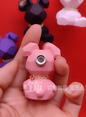 可爱动物切面么么兔磁性贴个性立体留言板冰箱贴兔年磁力贴装饰