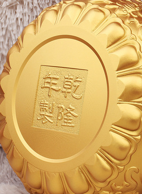 聚宝盆摆件黄铜实心五福聚宝盆