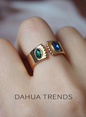 复古金色猫爪小众可爱戒指环