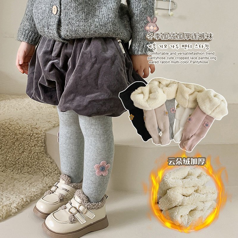 冬季儿童加绒加厚连裤袜细竖条云朵绒保暖一体裤女宝宝大PP打底裤,淘宝优惠券,粉丝福利购,淘宝优惠卷