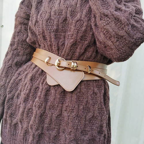 真皮宽腰带女装饰连衣裙子衬衫腰封收腰时尚百搭大衣毛衣秋季束腰 - 图0