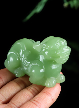 天然和田玉籽料貔貅手把件