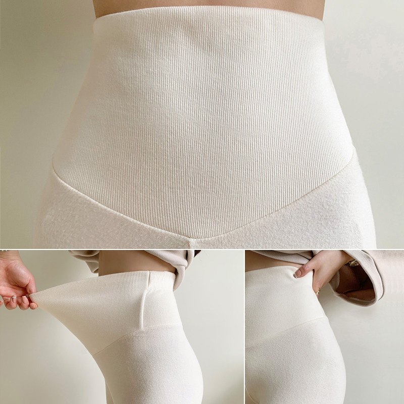 超高腰孕妇打底裤燕麦色外穿孕早期小个子产后托腹裤加绒秋冬纯棉,淘宝优惠券,粉丝福利购,淘宝优惠卷
